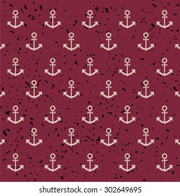 Flat hipster pattern background with anchor for  for web, textile, packaging paper.