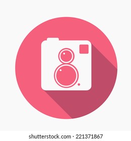 flat hipster photo video camera icon app square vector