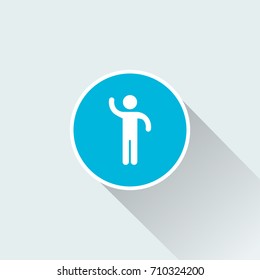 flat hitchhiking man icon