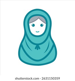Flat hizab object icon modern design concept isolated