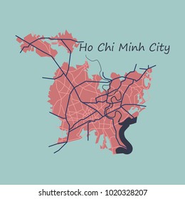 Flat ho chi minh city administrative map