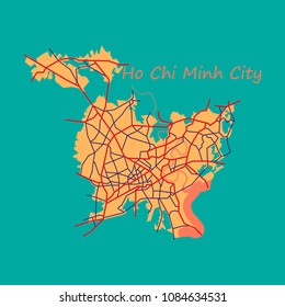 Flat ho chi minh city administrative map