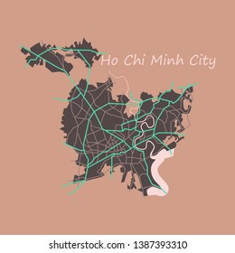 Flat ho chi minh city administrative map