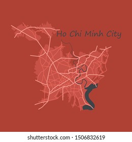 Flat ho chi minh city administrative map