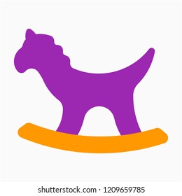 Flat hobby horse pixel perfect vector icon