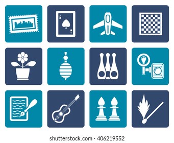 Flat Hobby, Leisure and Holiday objects - Vector Illustration