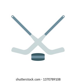 Flat hockey illustration. Sports equipment icon.