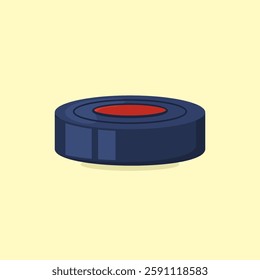 Flat hockey puck vector illustration design
