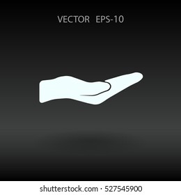 Flat Holding palm icon, vector illustration