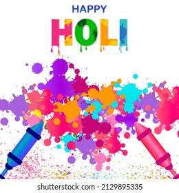 Flat holi illustration with colors