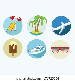 Flat holiday icon set