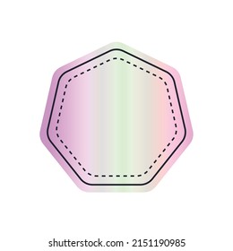 flat holographic sticker design over white