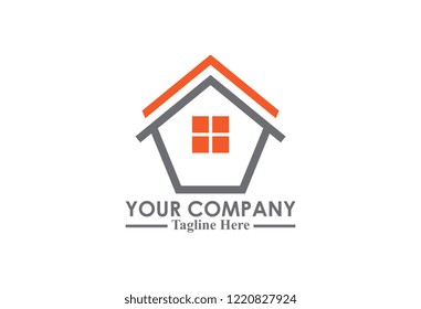 flat home architecture logo