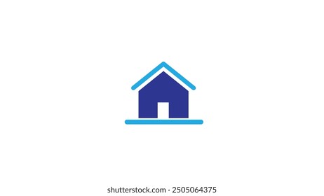 Flat home icon on transferred background