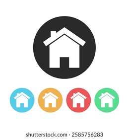 Flat home icon. Home sign icon. Housing symbol vector illustration. Vector Illustration