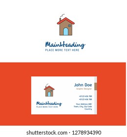 Flat Home Logo and Visiting Card Template. Busienss Concept Logo Design