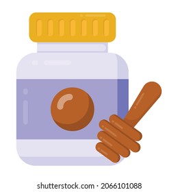 A flat honey dip icon isolated on white background
