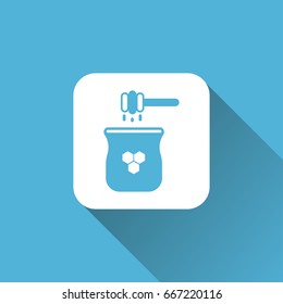 flat honey jar and spoon icon