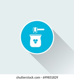 flat honey jar and spoon icon