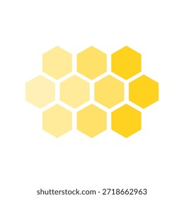 Icono plano del panal, aislado en el fondo blanco, diseño hexagonal simple, estilo mínimo, perfecto para la comida, la naturaleza, la ilustración, y los proyectos digitales.