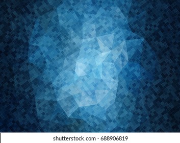Flat horizontal banner with square shapes. Vector background