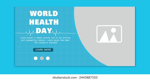 Plantilla Horizontal plana del Anuncio para la sensibilización del día mundial de la salud