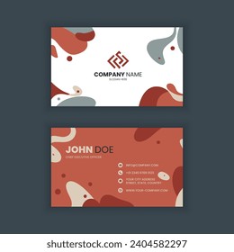 Plantilla horizontal plana de tarjeta de visita. Ilustración vectorial creativa con fondo de formas abstractas