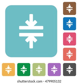 Flat horizontal merge icons on rounded square color backgrounds.