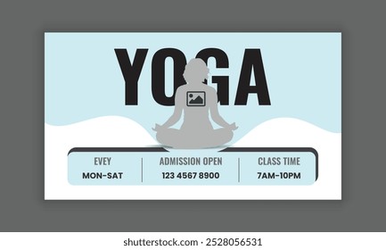 Flat horizontal sale banner template for a yoga retreat, Yoga and meditation class Instagram social media post web banner template