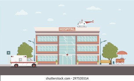 Flat hospital front view.