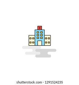 Flat Hospital Icon. Vector