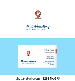 Flat Hospital location Logo and Visiting Card Template. Busienss Concept Logo Design