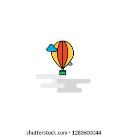 Flat Hot air balloon  Icon. Vector