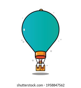 Flat hot air balloon illustration. Cartoon style