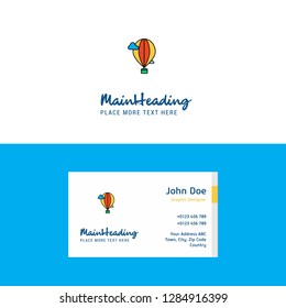 Flat Hot air balloon  Logo and Visiting Card Template. Busienss Concept Logo Design