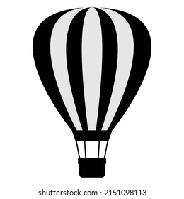 flat hot air balloon symbol for illustration or logo design template.