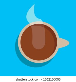 flat hot coffee cup isolated vector 