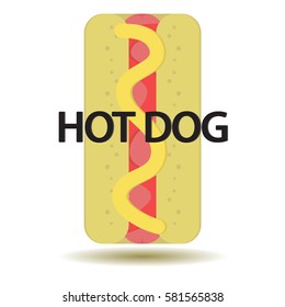 Flat Hot Dog  Icon Logo