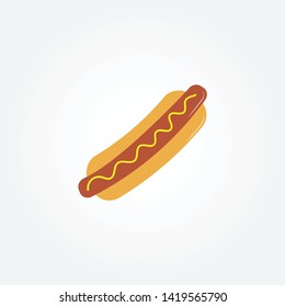 flat hot dog icon - on white background - vector illustration