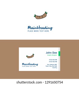Flat Hot dog Logo and Visiting Card Template. Busienss Concept Logo Design
