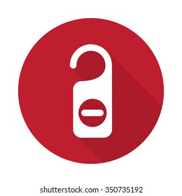 Flat Hotel Hanger icon with long shadow on red circle