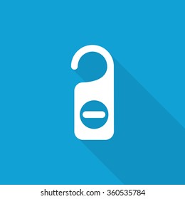 Flat Hotel Hanger icon with long shadow on blue backround