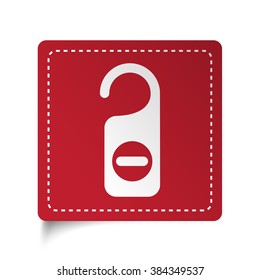 Flat Hotel Hanger icon on red sticker