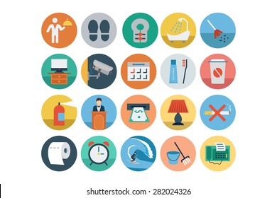 Flat Hotel and Restaurant Vector Icons 5