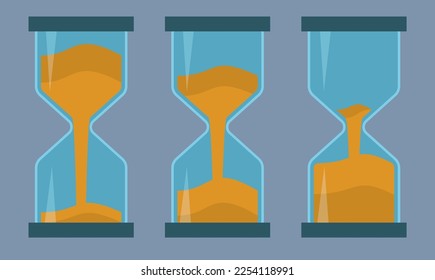 Flat Hourglass Collection.Set of hourglass