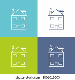 flat house blue and green material minimal design logo vector sign symbol icon set