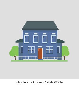 flat house design. Abstract Vector Illustration of Architecture.