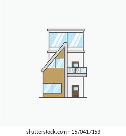 Flat house design minimalist illustration