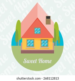 Flat house icon.