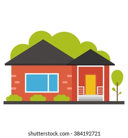 Flat house icon.